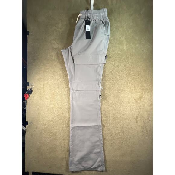 NWT Nova Men Relaxed Flare 8 Pockets Cargo Pants, Gray, Size: Large - Picture 11 of 11